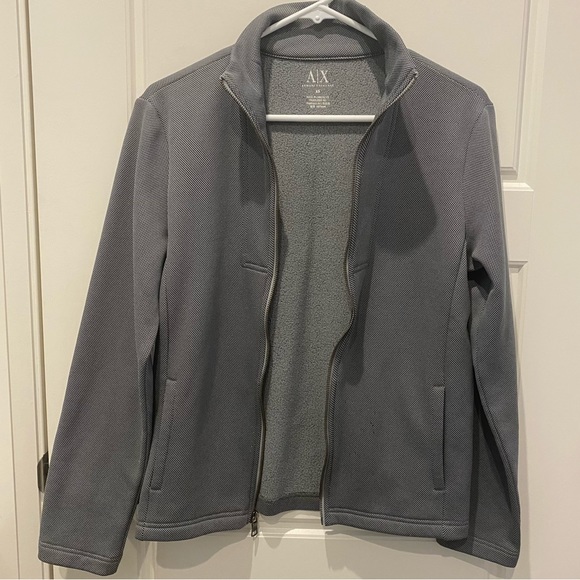 Armani Exchange Fleece Lined Grey Zip Up Sweater Men’s Size XS - Picture 2 of 8